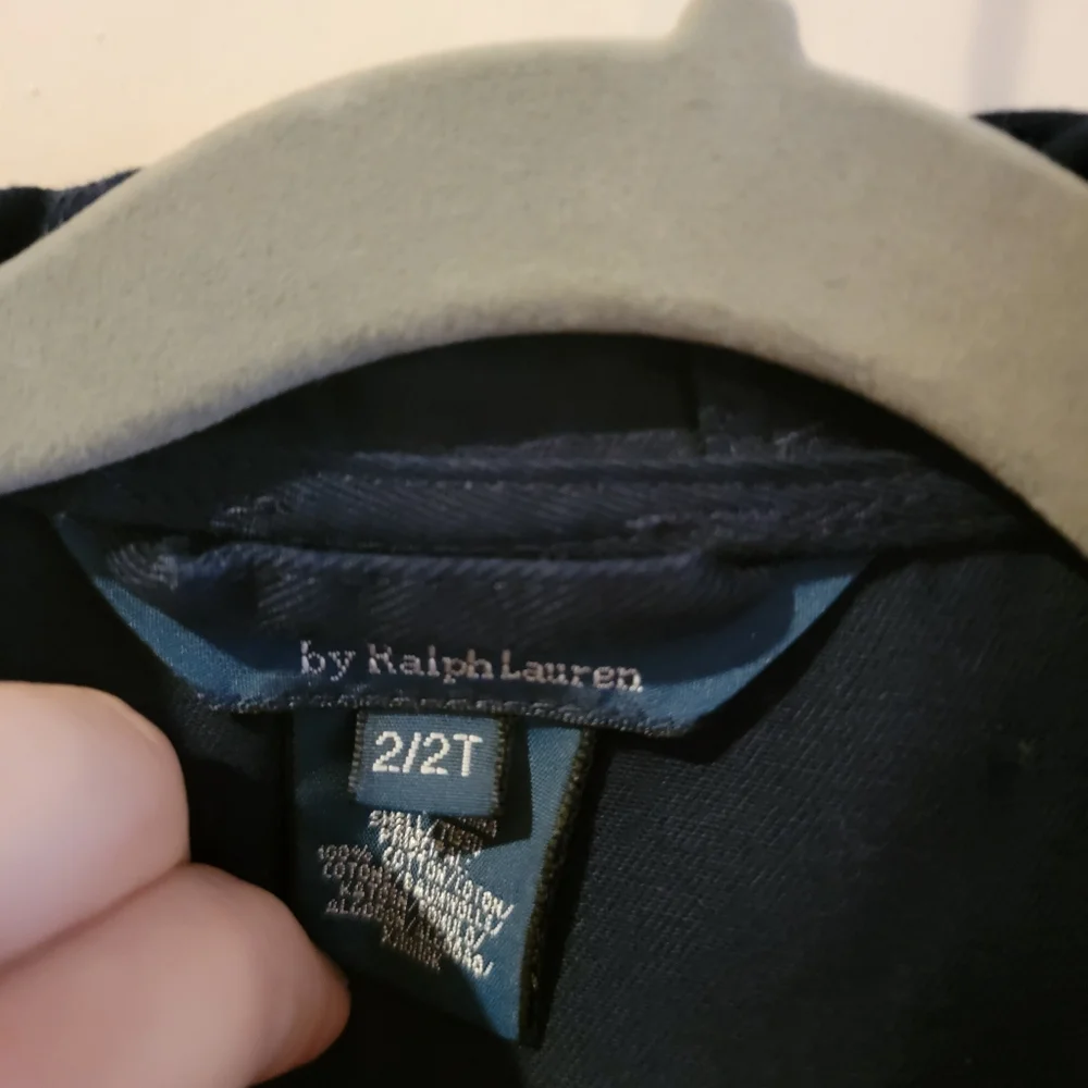 Polo Ralph Lauren Navy Blue Cotton Canvas Trench jacket size 2 t Runs Big